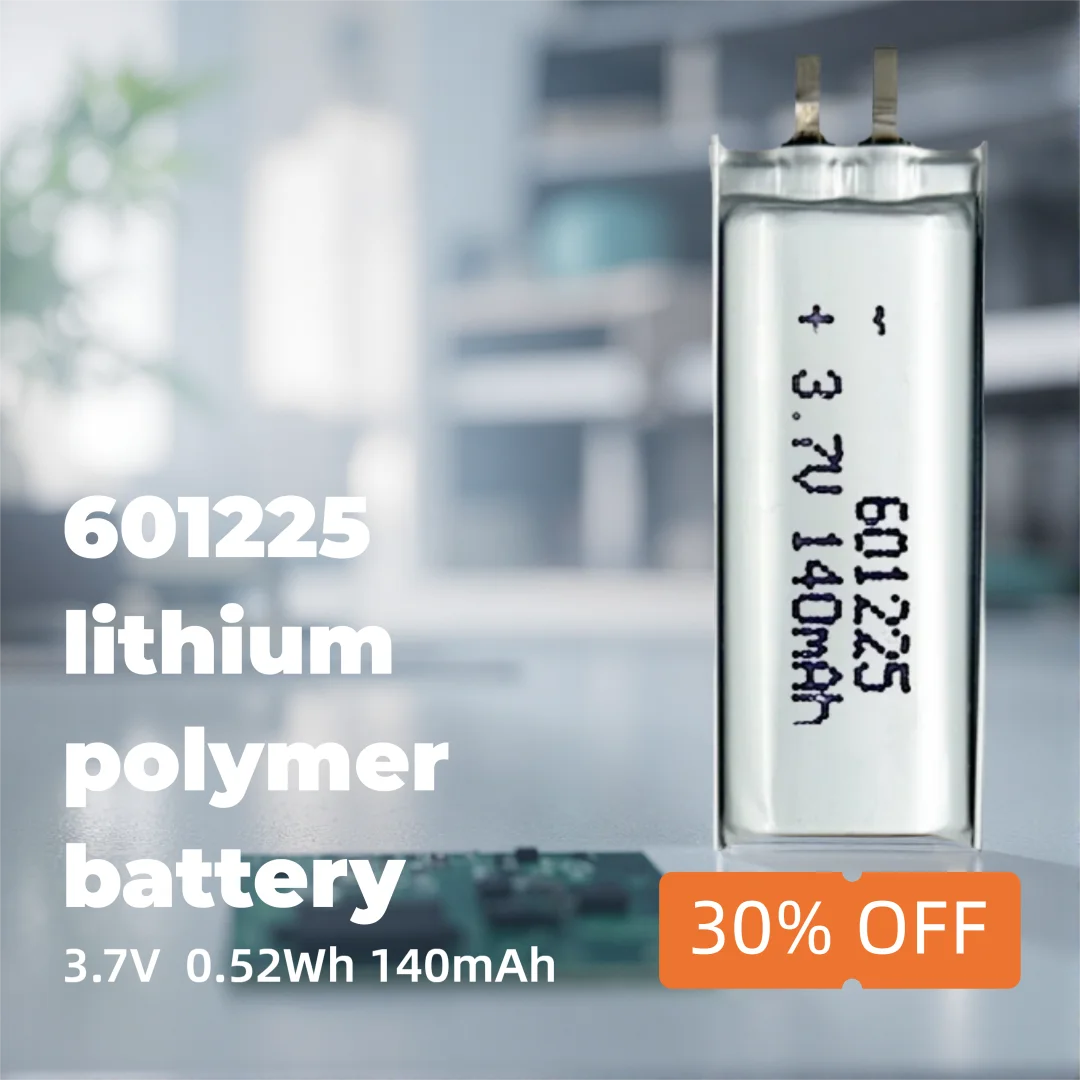 601225 3.7V 140mAh Li-ion Polymer Battery High-Energy Rechargeable Cell for Mini Electronics, LED Devices, Wearables