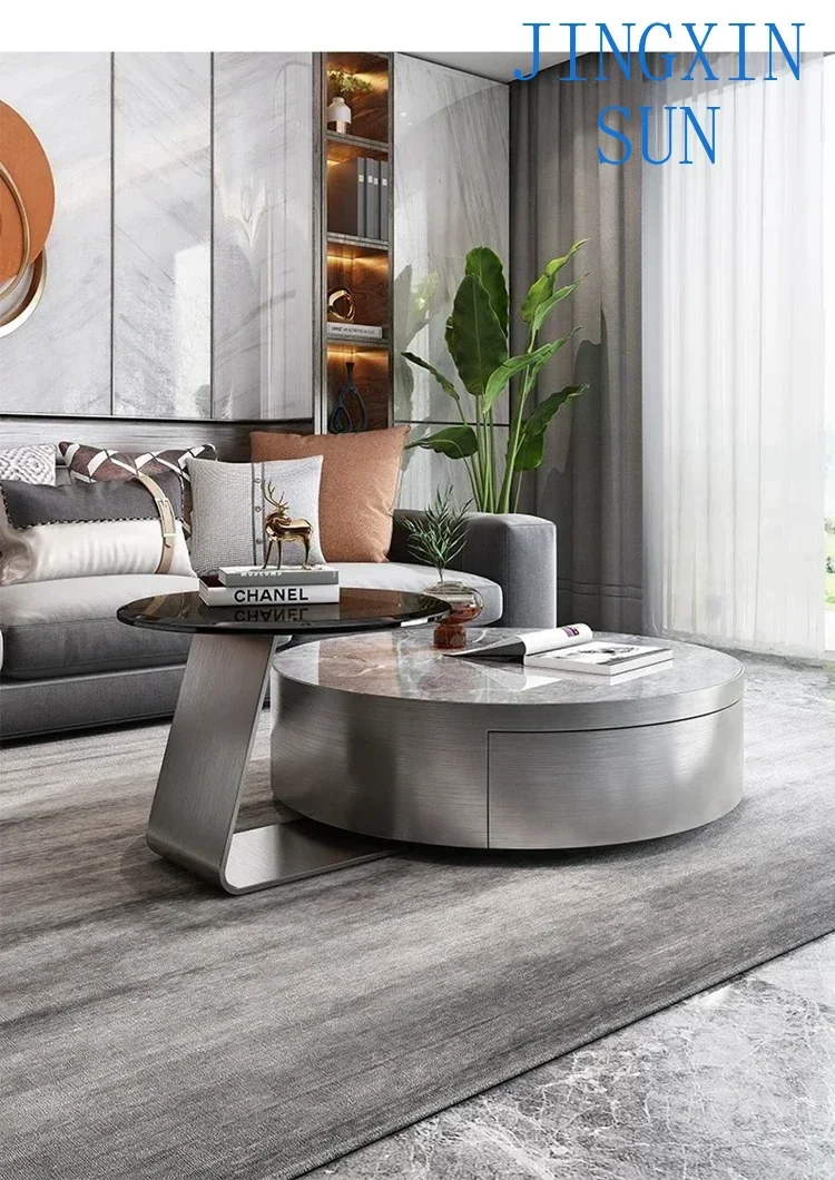 Italian light size circular combination designer high-end home living room TV cabinet small tea table