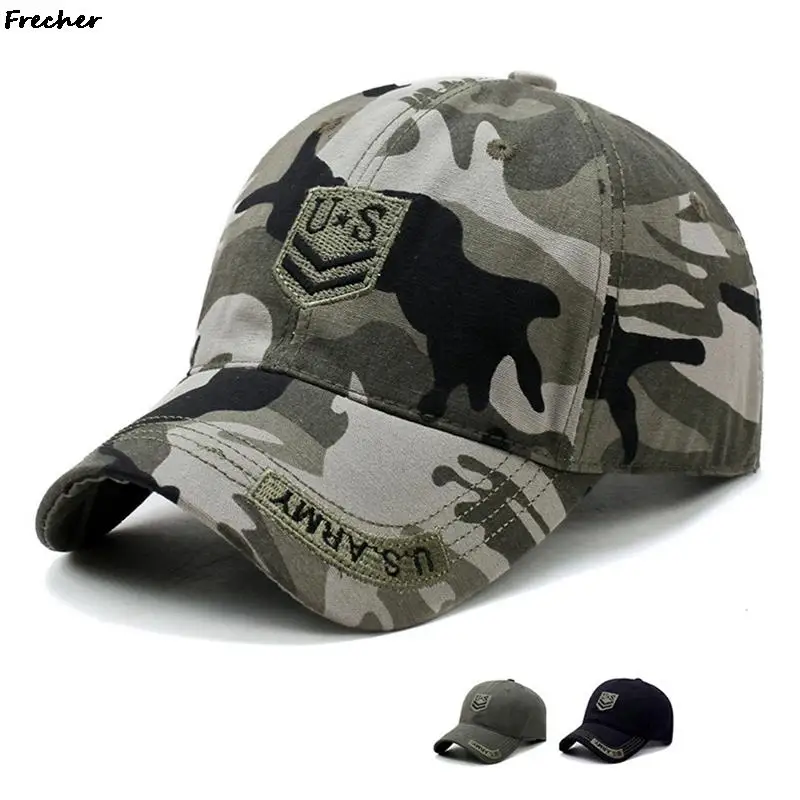 American Fashion Golf Caps Men Adjustable Buckle Cotton Visors Cap Camouflage US Snapback Hats Sports Embroidery Casquette Hat