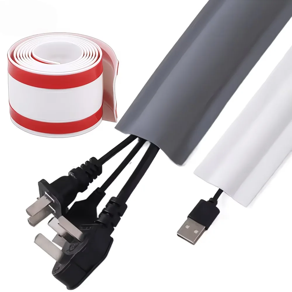 1PC 1/3meters Cable Cover Protector PVC Self-Adhesive Wire Protection Strip Wear Resistant Prevent Trip Wall And Floor Wire Orga