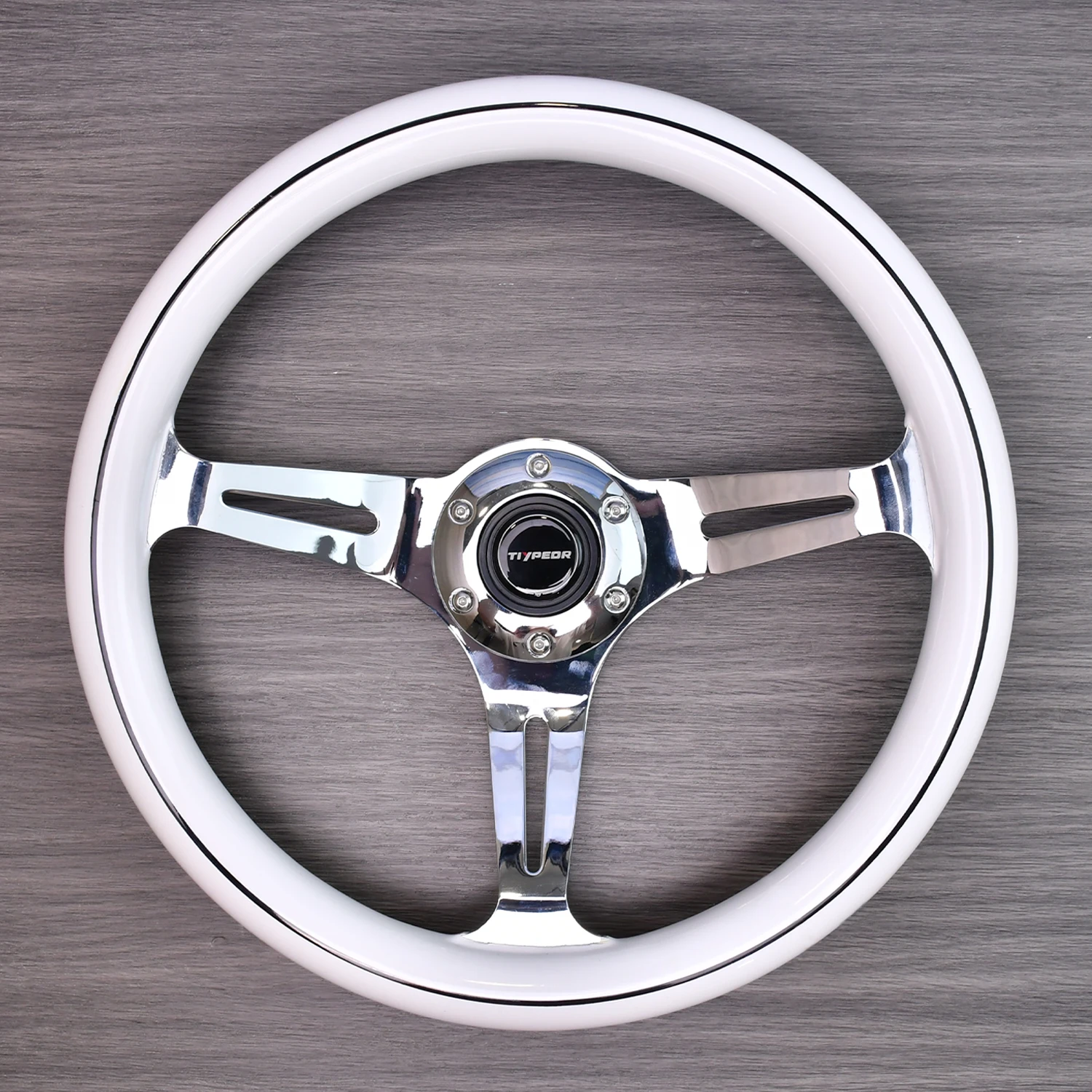 

13 INCH Classic Wooden White TypeOR Custom Steering Wheel for Cars - Premium Classically Designed Handcrafted Car Accessory