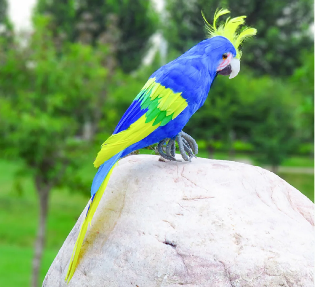 

big blue simulation parrot model foam&feather parrot bird doll gift about 45cm