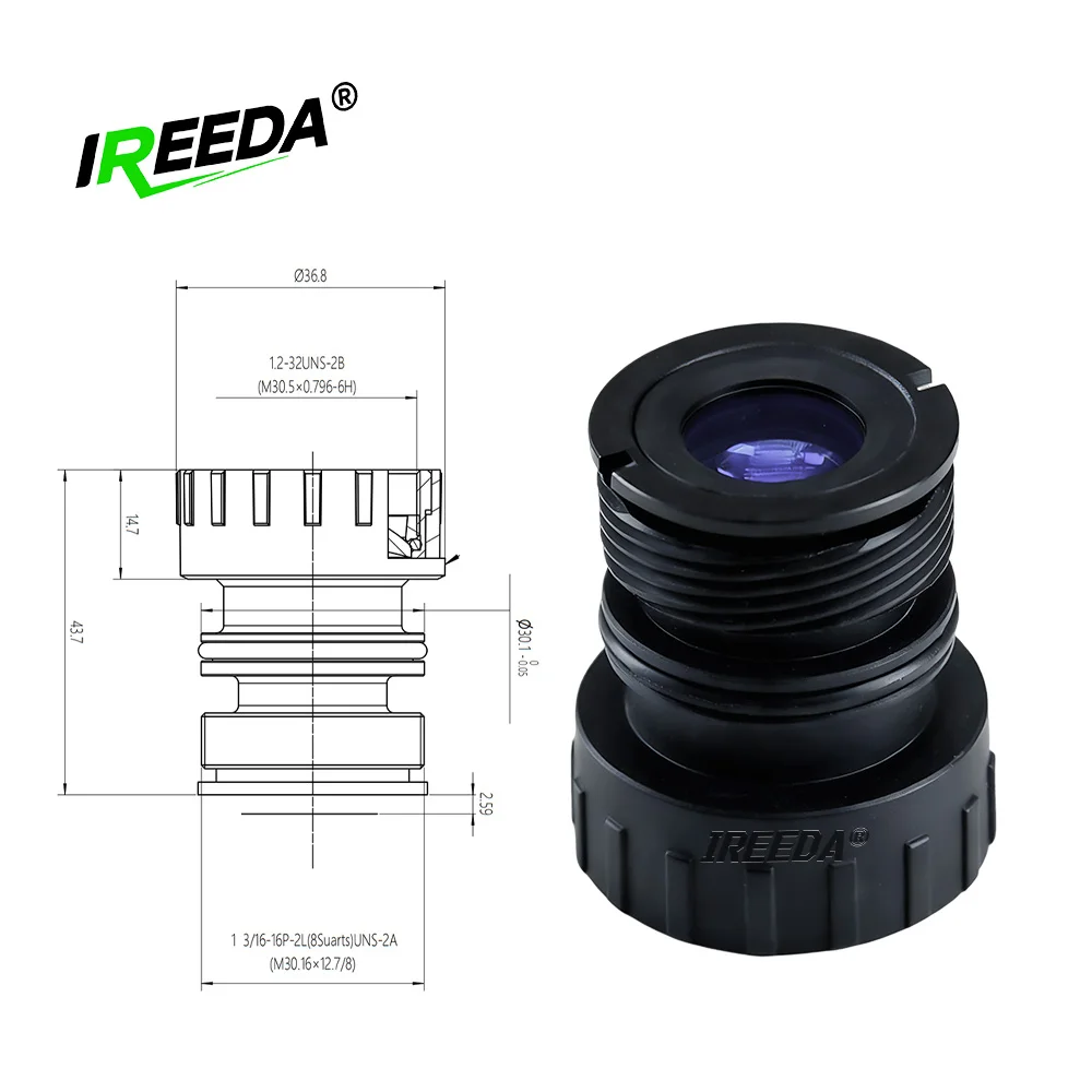 IREEDA Factory Price Night Vision Monocular High Quality Lenses Eyepiece and Objective Anti-reflection OEM F1.2 IP67