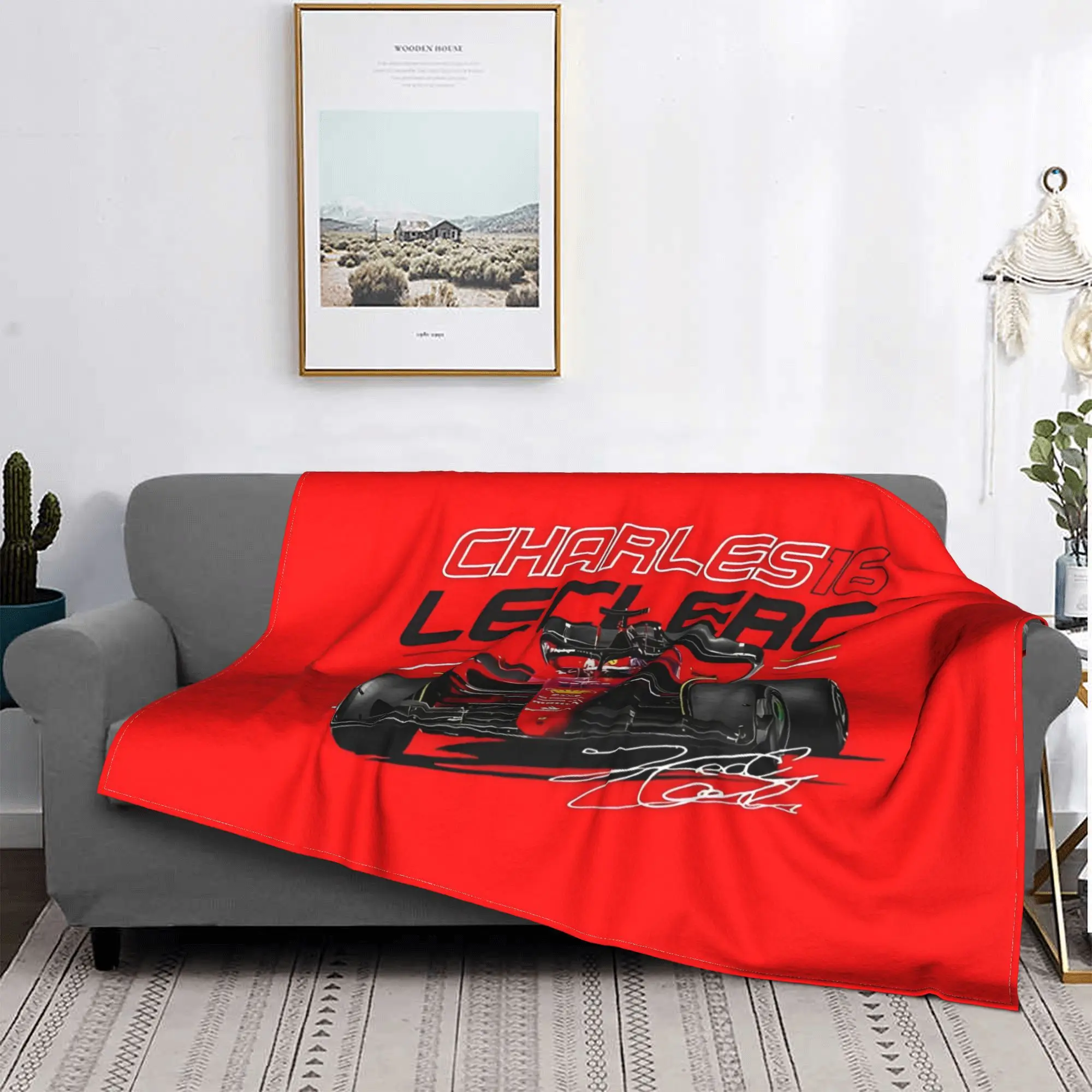 Charles Leclerc Motorsport Blankets Coral Fleece Plush Spring Autumn  Breathable Soft Throw Blanket for Bed Couch Quilt