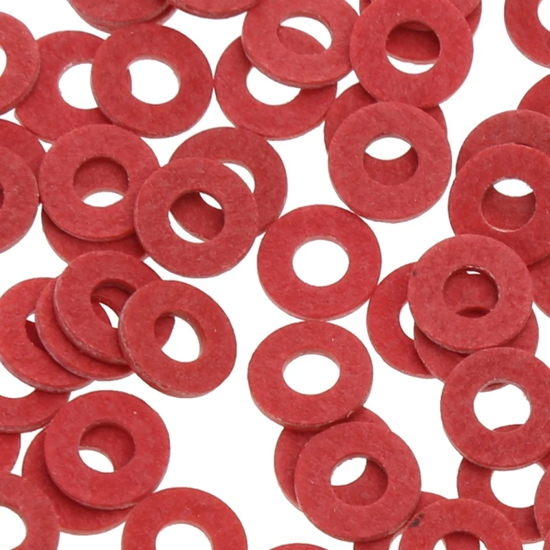 Q81F 100pcs rondelle in fibra ad anello piatto rosso rondella in fibra rondella piatta in gomma Kit idraulico rondella isolante