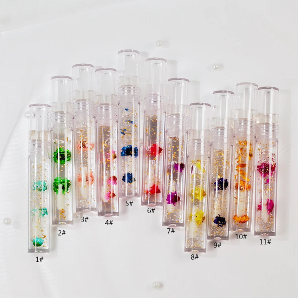 Transparent Lip Oil Private Label Bulk Daisy Flower-infused Moisturizing Hydrating Long-lasting Custom Logo Makeup Cruelty Free