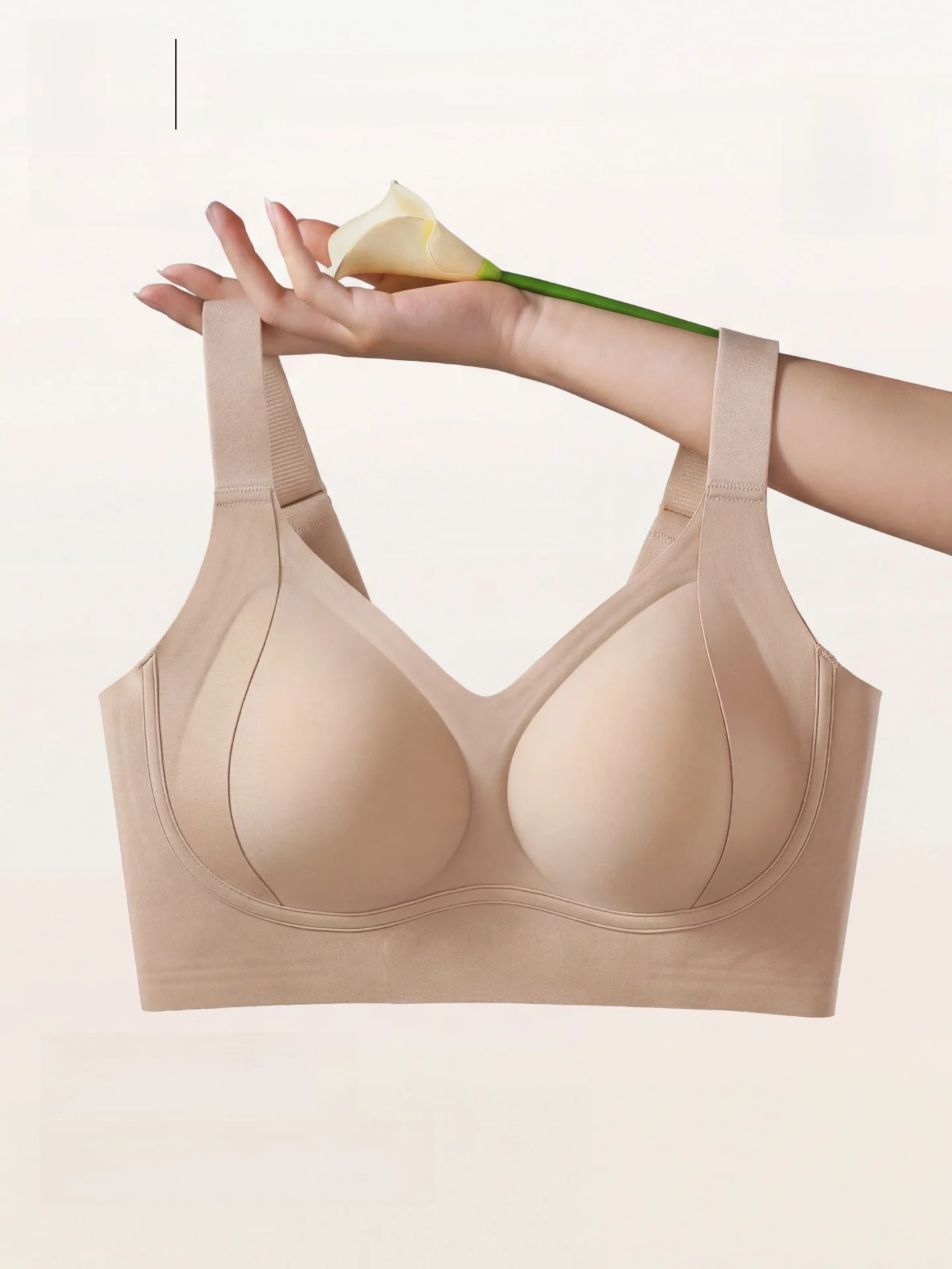 Adjustable Thin Women's Bra Large Chest Appearance Small Anti-Sagging Side Breast Collection Large Size Seamless Ladies Under...