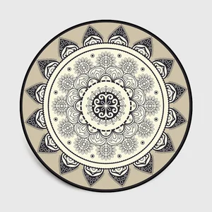 Bohemian Mandala Round Teppich, nicht überschwemmter geometrischer ethnischer Blumenteppich, Schlafzimmer und Wohnzimmer, Vintage -Heimdekoration 10 Hauptverkäufe Mandala Teppich - №1