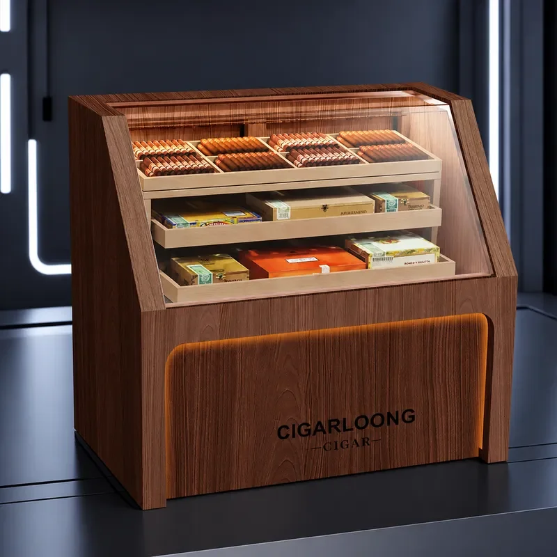 Eggar Dragon Constant Temperature Humidity Cigar Cabinet Display Case for Bar Tobacco Shop CX-25HW