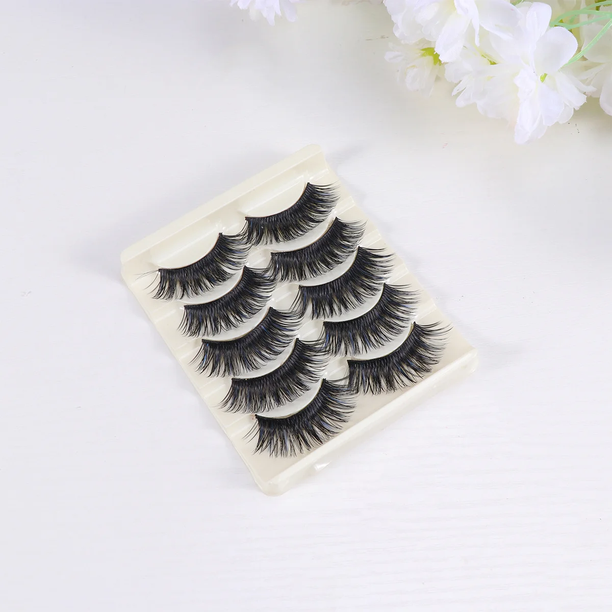 5Pairs Exquisite Workmanship Safe Odorless False Eyelashes Thick Long Natural Lashes Easy Use Remove Daily Stage Makeup