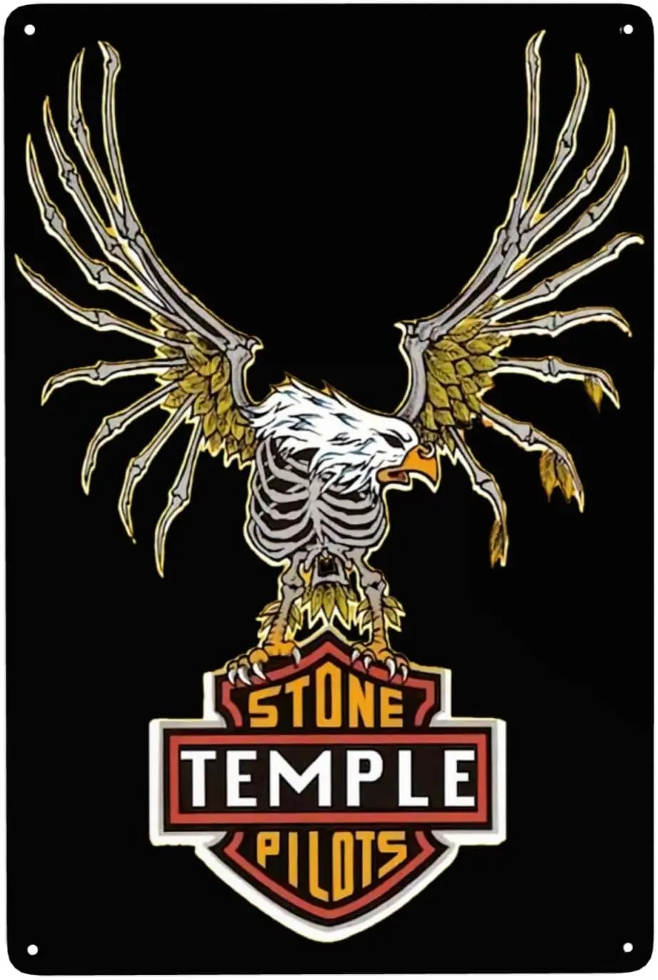 LIUOPWAS Stone Temple Music Pilots Letreros Metálicos de Hojalata 8x12 pulgadas, Letrero para Jardín, Cafetería, Garaje, Decoración de Pared, Póster para el Hogar, Bar, Sala de Juegos
