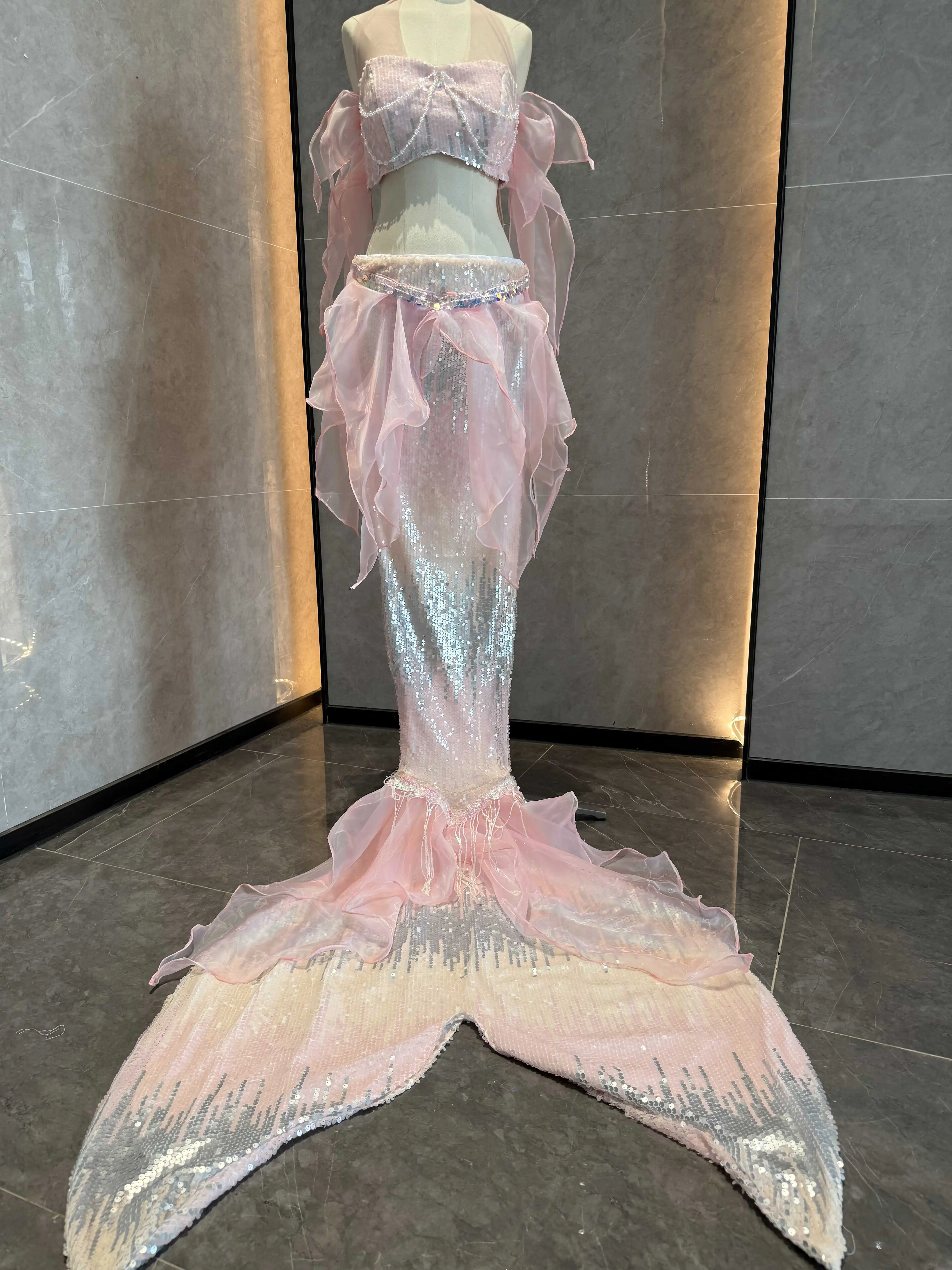 

Yun'er Fairy Fish Scale Glitter Diving Spot Mermaid Swimsuit European and American EDC Clothing Tutu Luxury Performance Dress