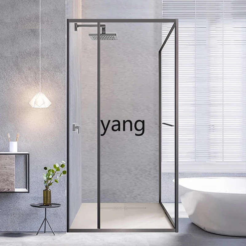 

TGF Ultra Narrow Minimalist Side Sliding Door Shower Room Dry Wet Separation Floor Partition Glass Sliding Shower Screen