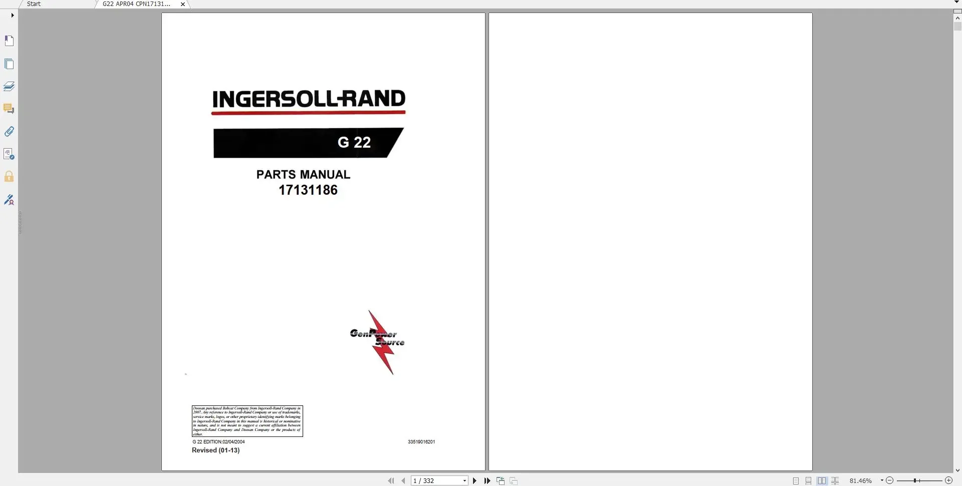 Doosan Ingersoll Rand 17.49GB PDF [03.2019] Part Catalog Operation & Maintenance Manual Full DVD