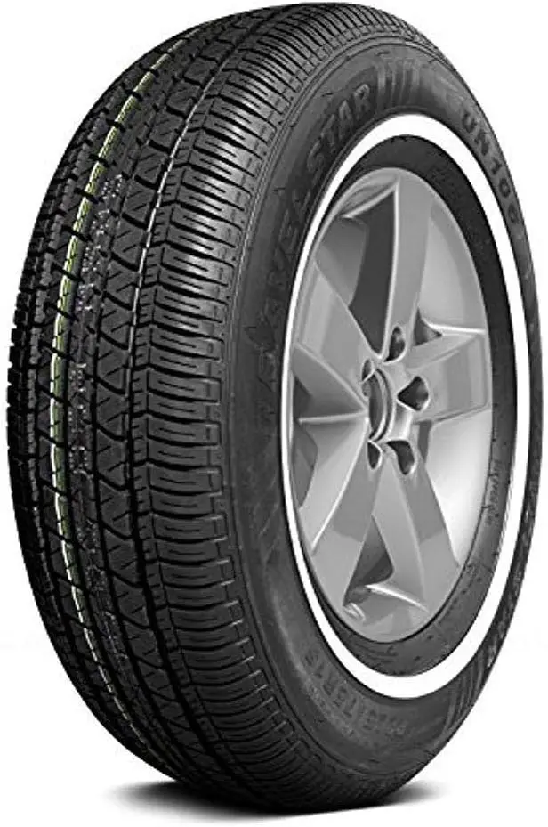 UN106 All Season 18mm White Wall Radial Passenger Car Tire - 185/75R14 89S + Road Hazard Warranty Included 185/75/14 (Tire Only)