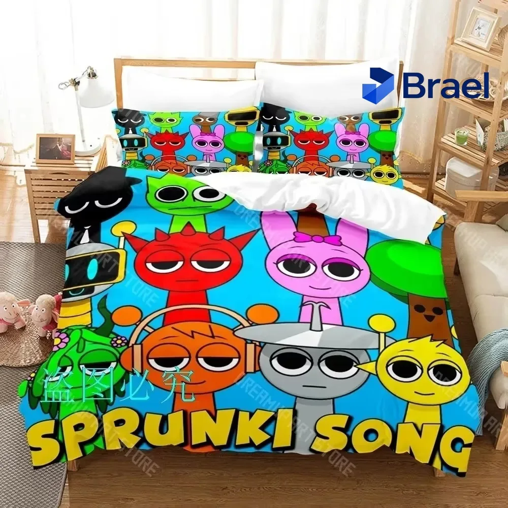 Exquisite 3D Print Sprunki Bedding Set Single Twin Full Queen King Size Bed Set Adult Kid Bedroom Duvetcover Sets Sprunki Anime