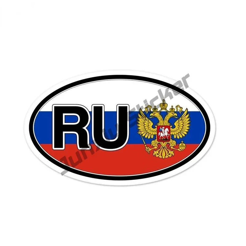 Personality Body Car Sticker Moto Russia Flag Decal Russia Country Code with Flag Car Sticker for Camper Cars Bumper Decor