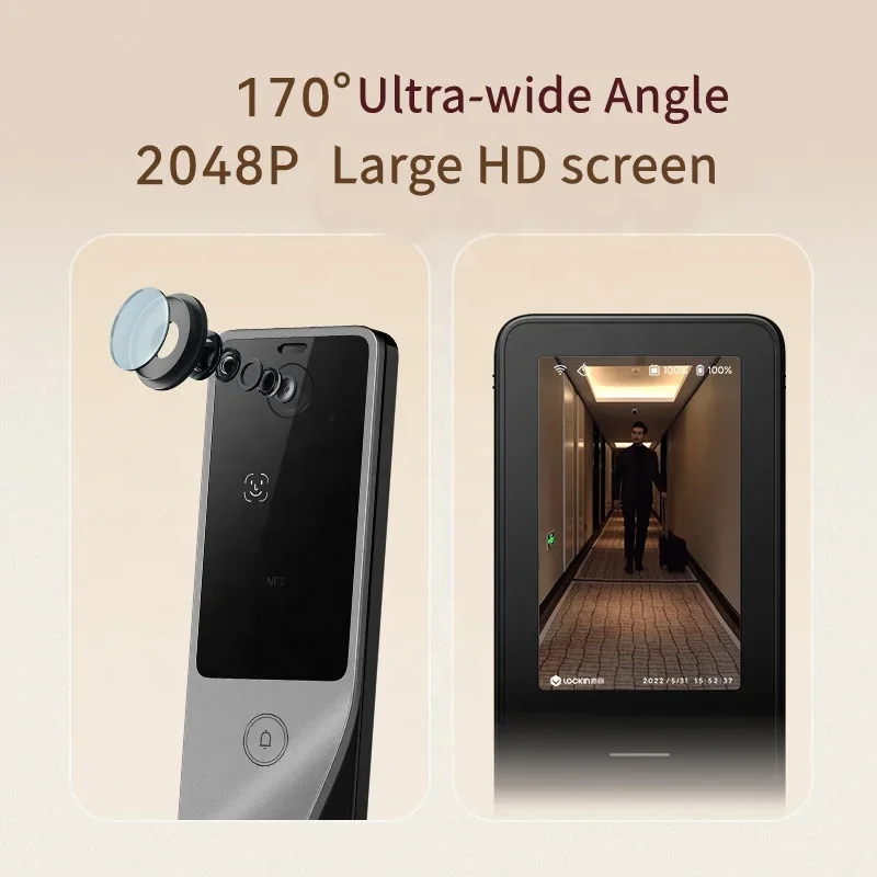 Good Quality Facial Recognition, Visible WiFi Camera, Intelligent Digital Electronic Fingerprint Door Lock