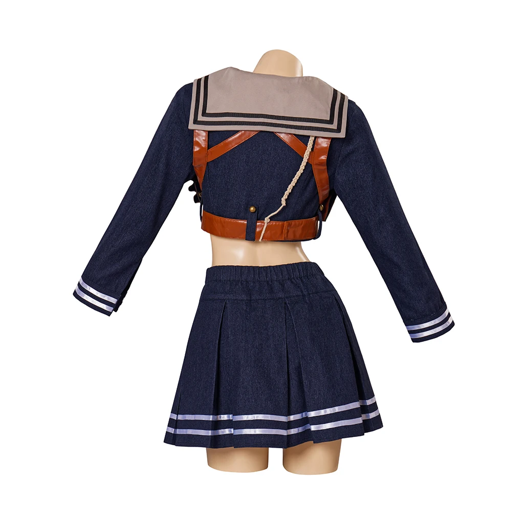 Sucker Cosplay Punch Baby Doll Costume Crop Top Mini Skirt Sailor Outfits With Belt Stockings Disguise Halloween Party Clothing