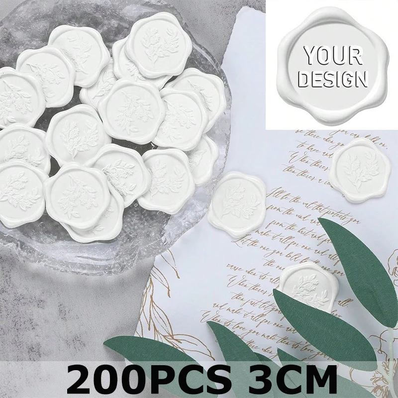200Pcs Custom Wax Seal Stickers 3Cm Self-Adhesive Stickers 38 Shapes/114 Colors Options for Envelopes Cards Gift Wrapping Decor
