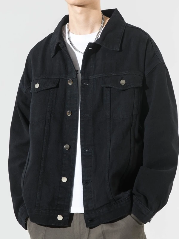 

American Retro Bla Workwear Jaet Men Loose Casual plus Size Fat People Slimming Versatile Cool Coat Men