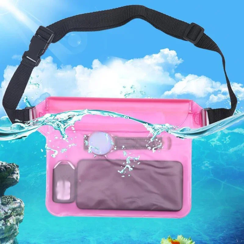 Bolsa de papelería con bolígrafo impermeable, riñonera de sellado para buceo, esquí, funda subacuática para teléfono, bolsa transparente de hombro seco