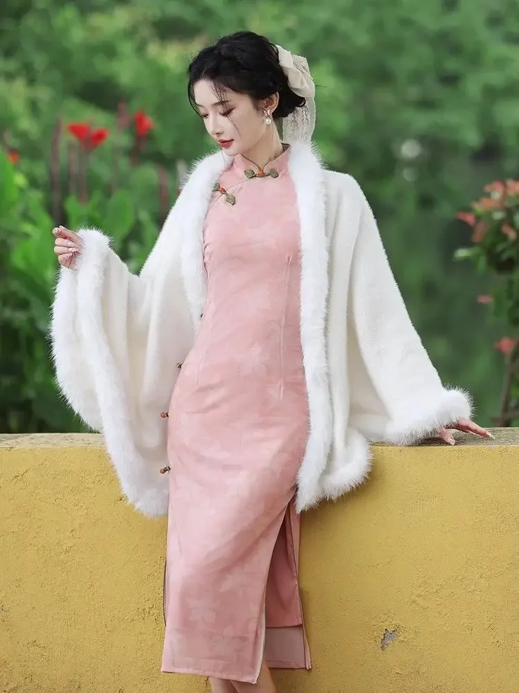 Pink Cheongsam Women 2025 New Young Style Elegant Vintage New Chinese Girl Qipao Style Summer Beautiful Dress