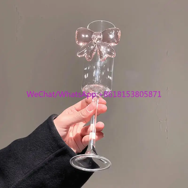 Hand-carved crystal glass goblet household gift box with red wine and champagne