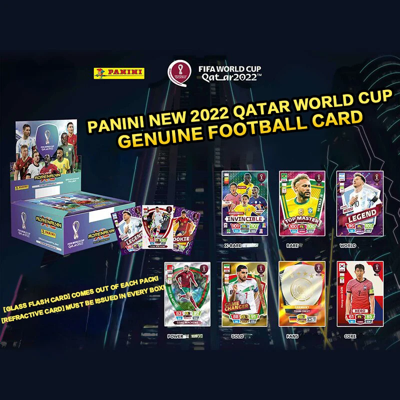 2022 Panini Football Star Card Box Qatar World Cup Soccer Star Collection Messi Ronaldo Footballer Limited Fan Cards Box Set