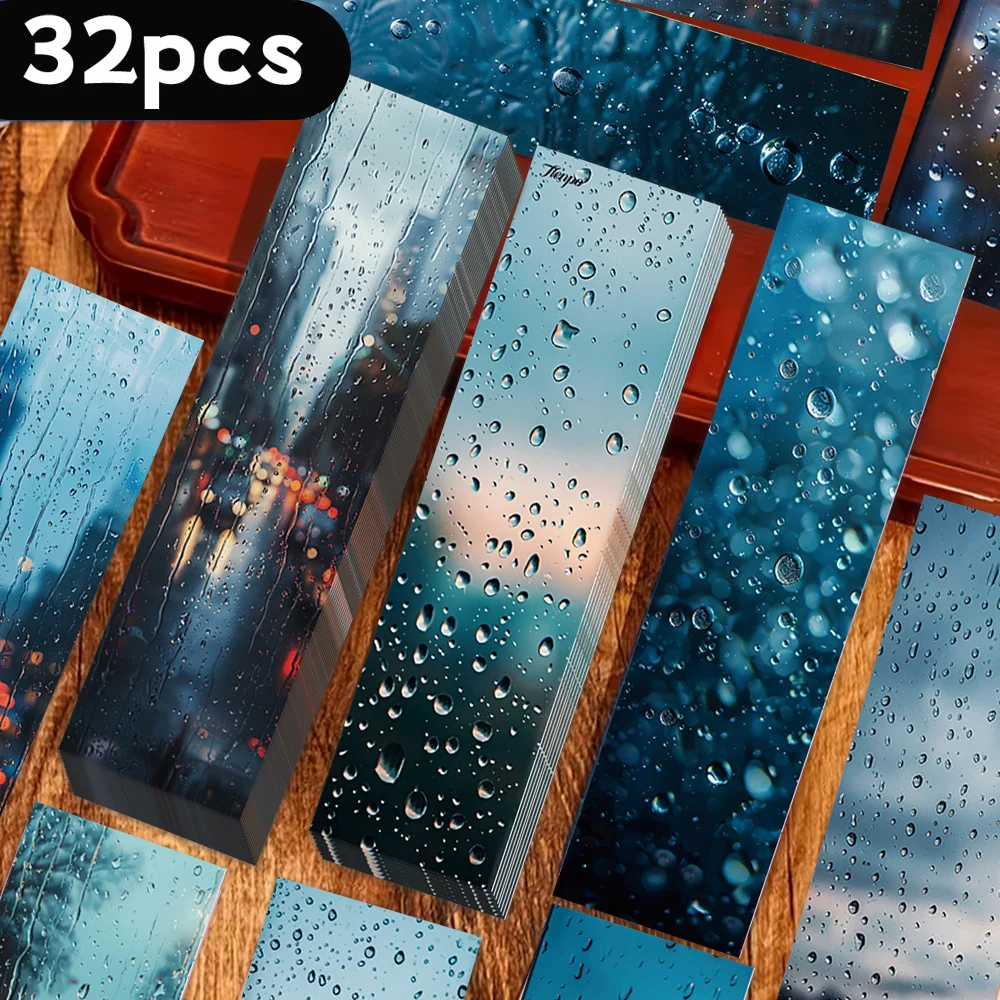 32 Stück, Lesezeichen mit Glaswassertropfen-Motiv, Weihnachten, Lehrergeschenk, Geschenke zum Schulanfang, kreative künstlerische Designs