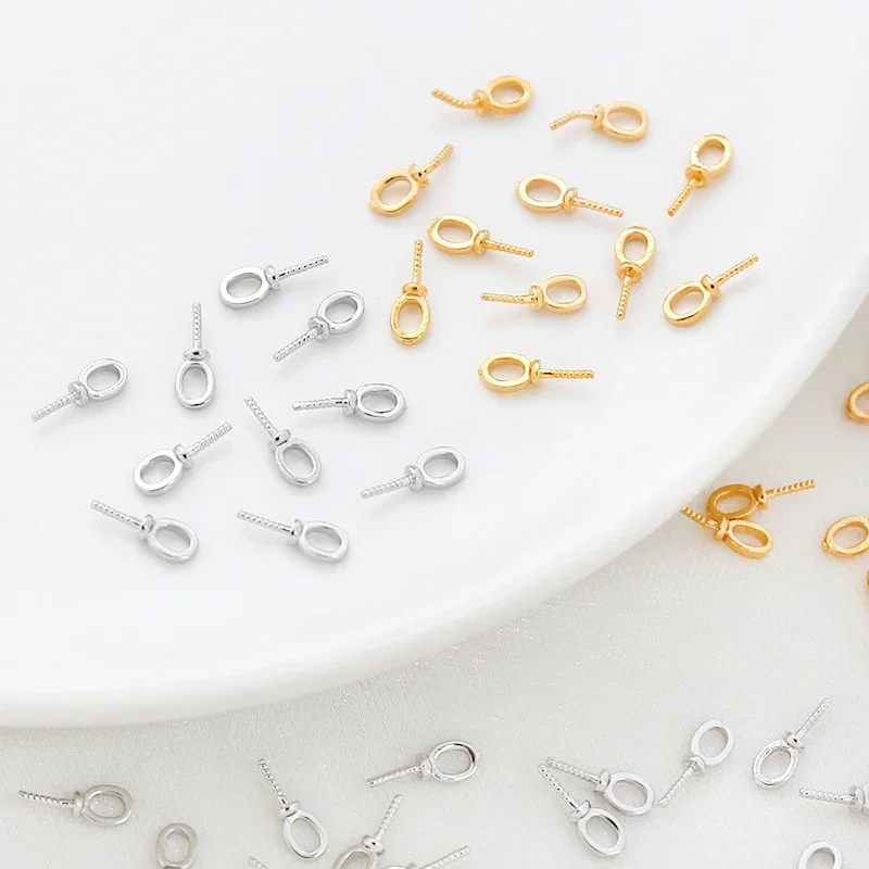 10 pieces Copper plated 18K gold thread pearl nail  DIY Making Jewelry Jewelry Discovery Necklace Bracelet Accessories Materials - view 5