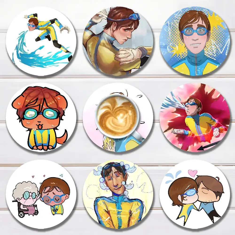 

D-Dispatch W-Waterboy Game Wooden Coasters 10cm Round Cosplay Fans Collect Friends Gifts