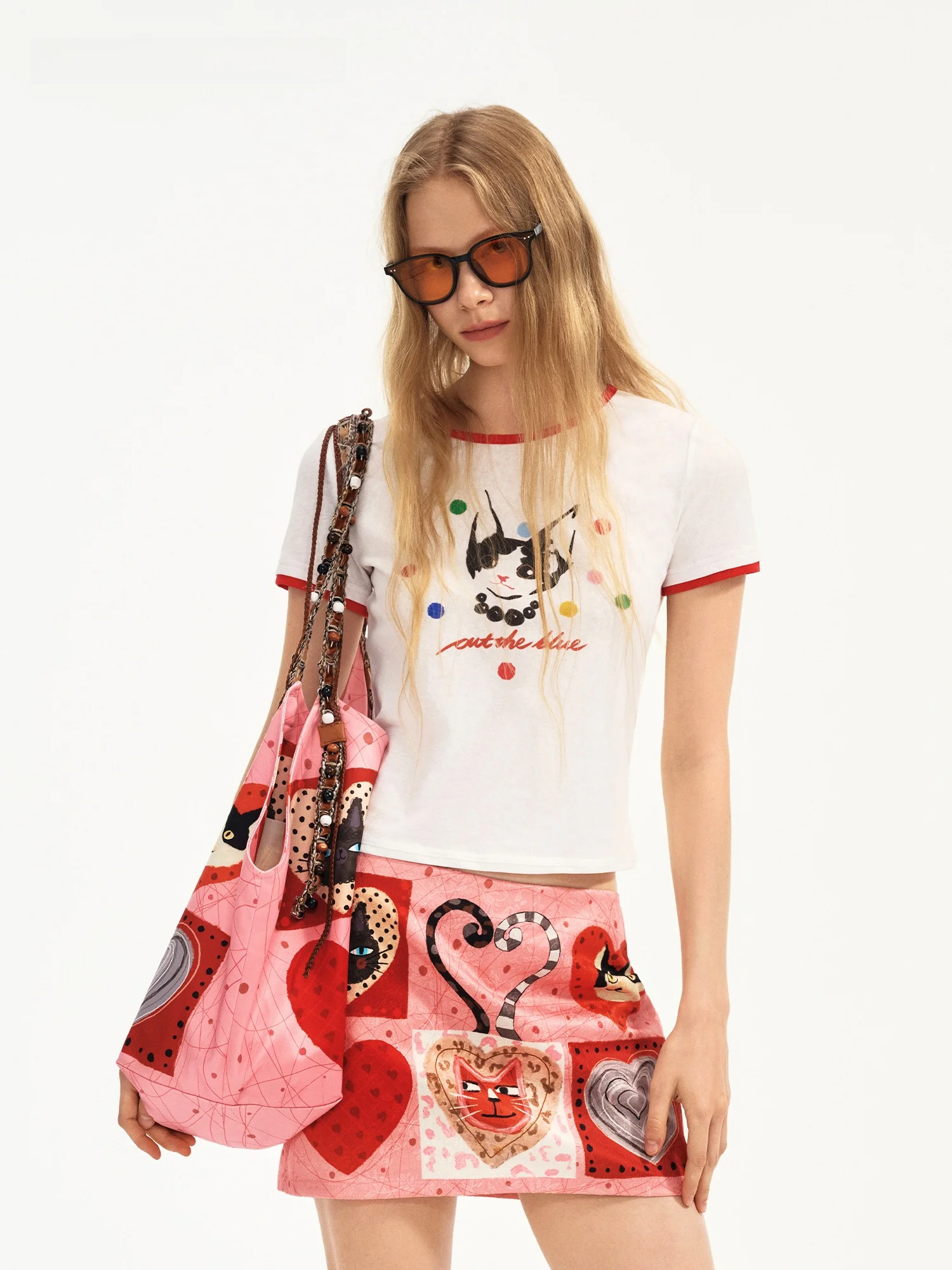 

Outthe Blue Pearl Nelace Summer New Sle Color Blo round Ne Slim Fit ort Sve T irt Women's Faion Cotton P...