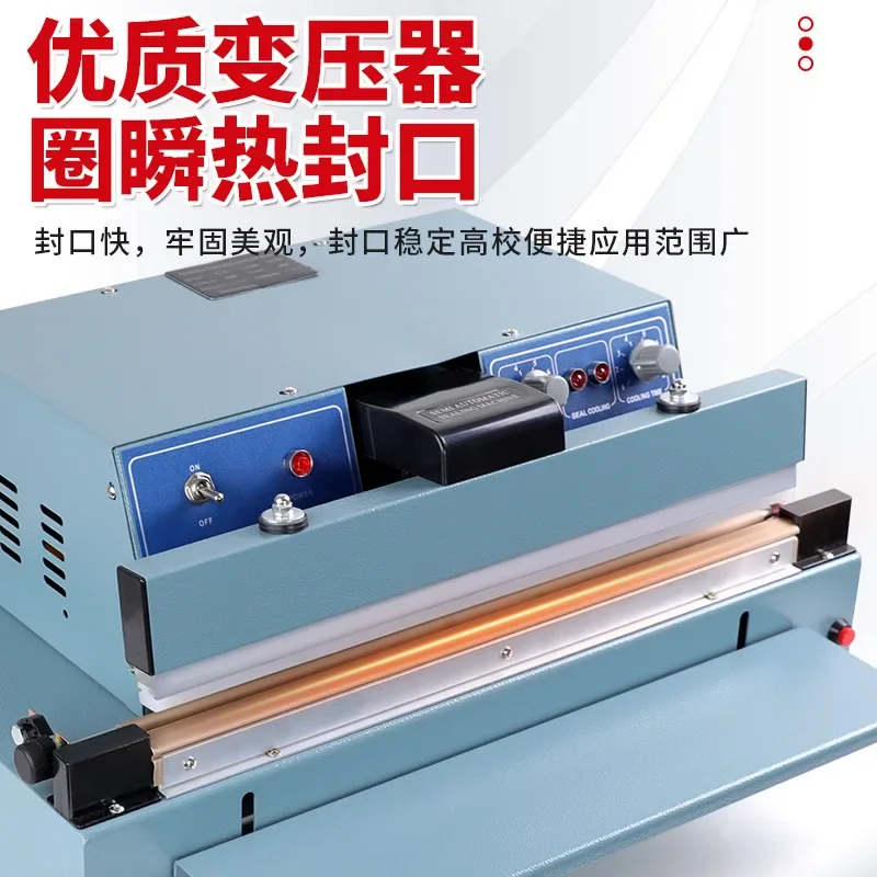 450 aluminum frame desktop semi-automatic sealing machine, foot pedal sealing plastic bag manual heating edge banding machine