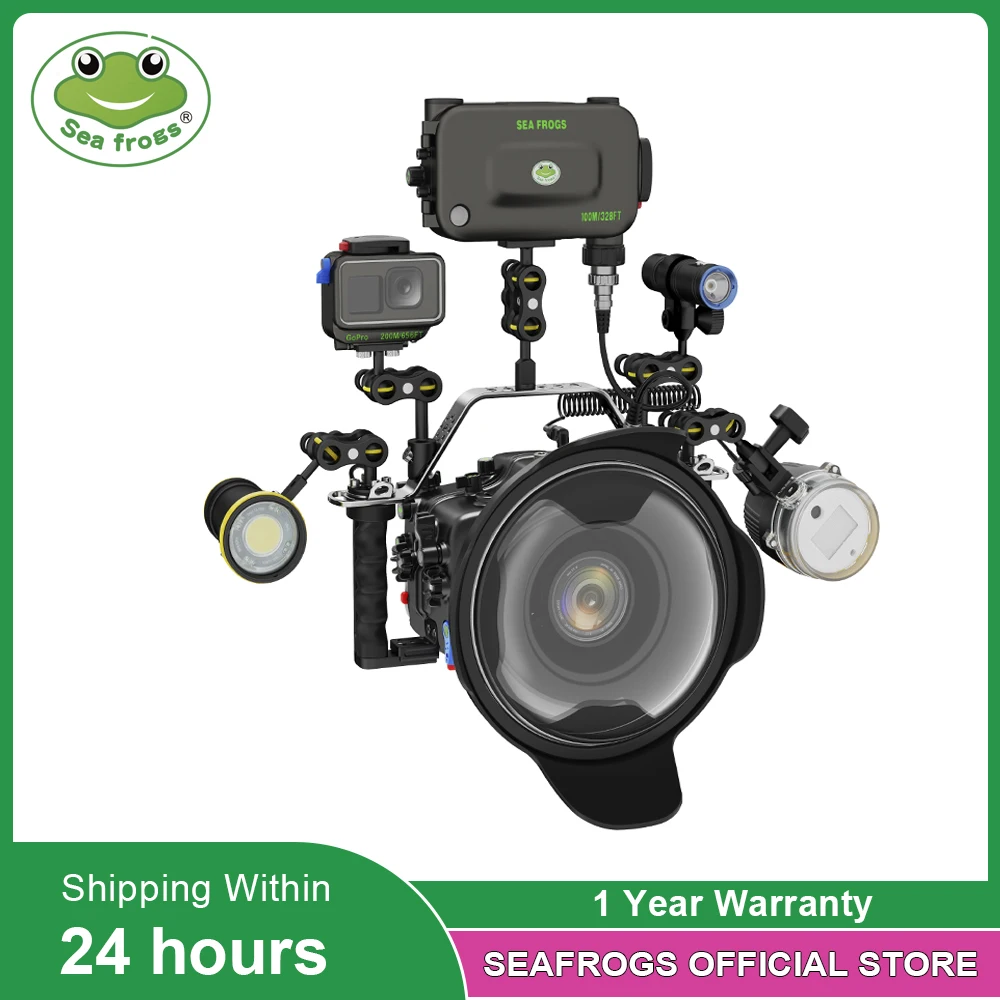 Seafrogs Hot Suit Professional 100M Waterproof Camera Housing Aluminum Alloy Camera Case For Canon R6II Diving Case