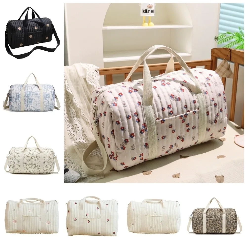 New Embroidered Baby Diaper Bag Portable Large Capacity Crossbody Handbag Cute Multifunctional Tote Bag for Travel Outdoor