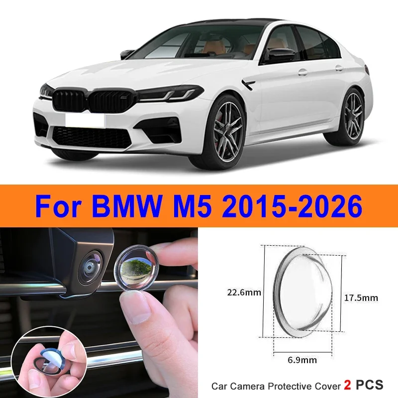 

360 Reverse Image Car Camera Cover Anti-Scratch PC Lens Protector Stickers For BMW M5 2015-2026 2Pcs