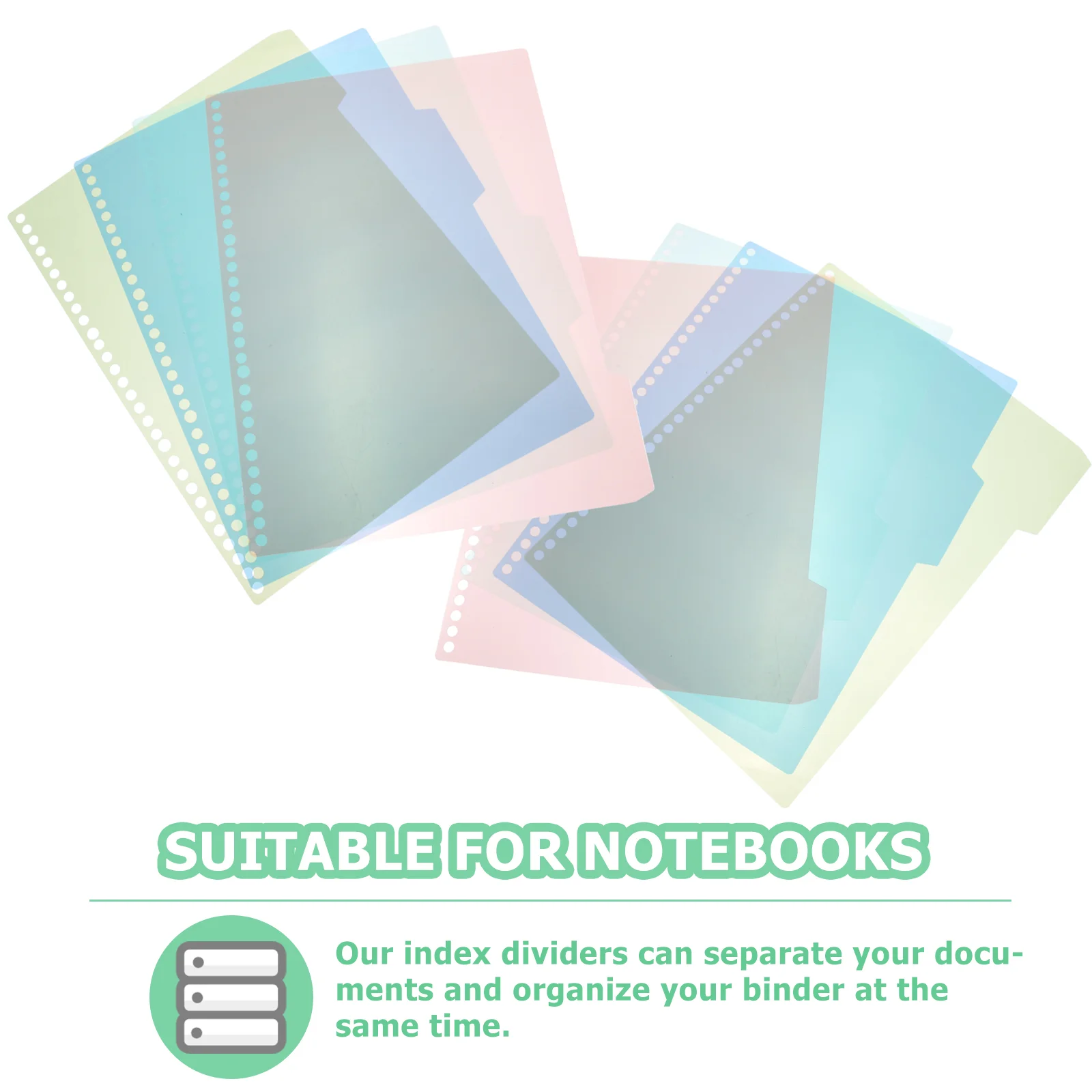 Folhas soltas coloridas Notebook Binder, Divisores de página graváveis, Índice de página conveniente, 6 conjuntos, Binder Professional, 6 conjuntos