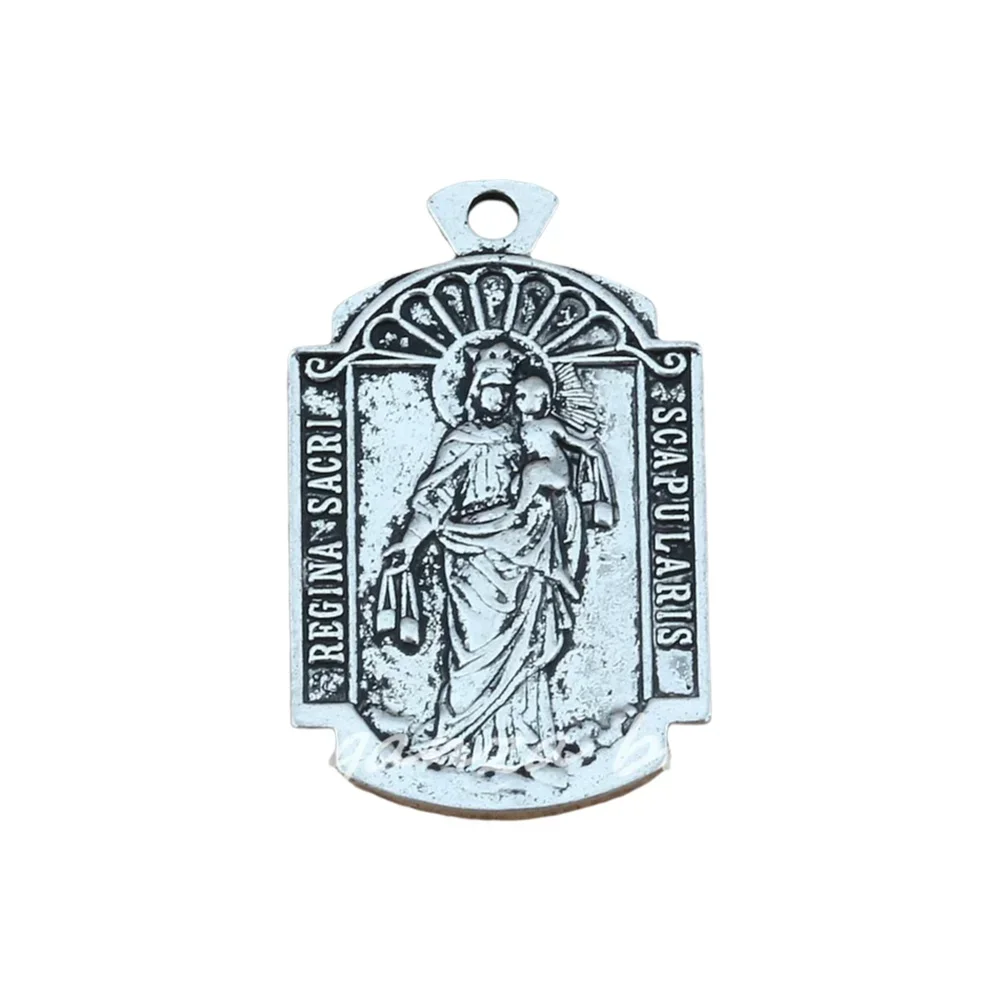 5Pcs  Alloy Fashion O Mi  Jesus Misericordia Medal Religion Charms Pendants For Jewelry Making Findings
