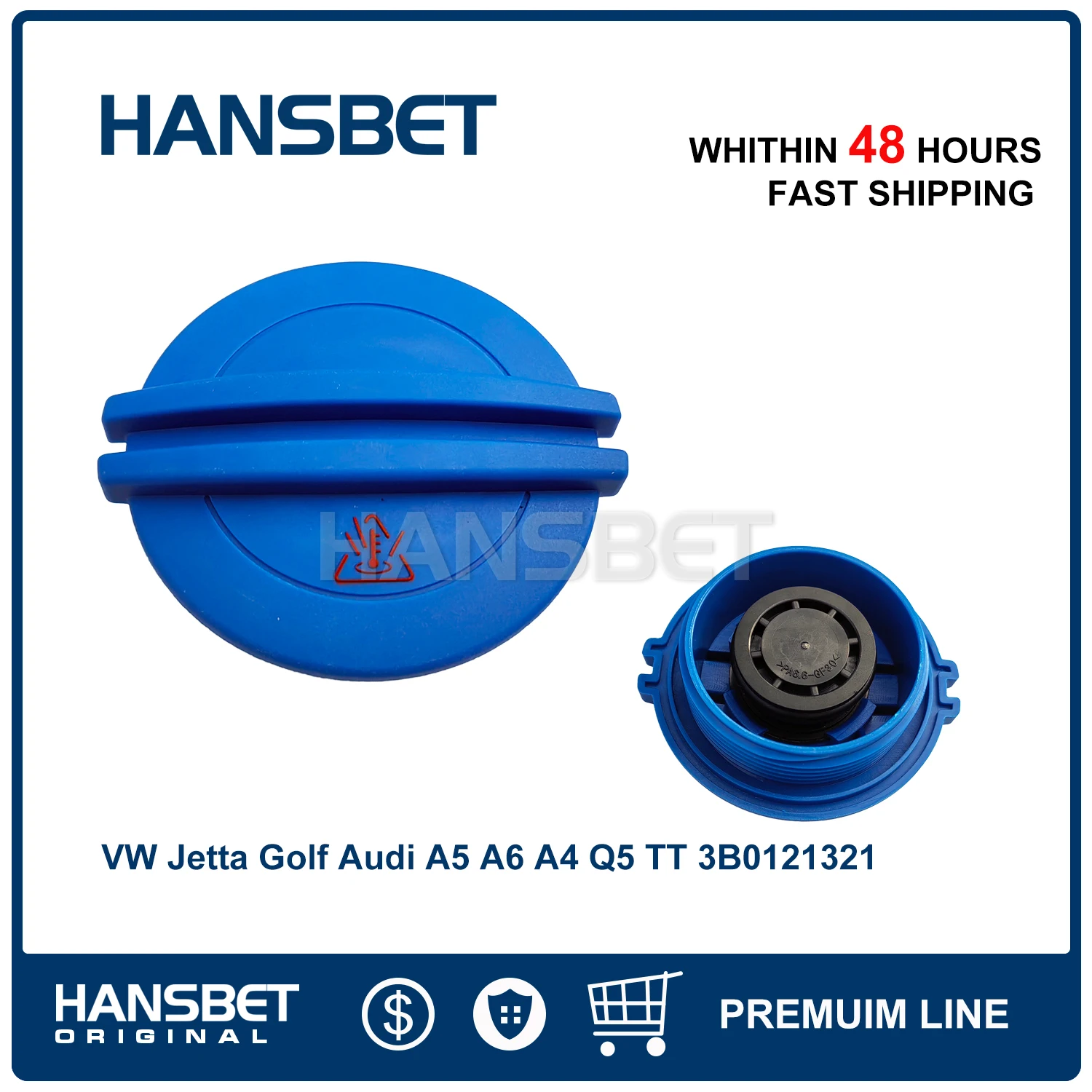 Coolant Expansion Tank Radiator Cap Fit VW Golf Polo Scirocco Seat Skoda Audi A5 A6 A4 Q5 TT 3B0121321 HANSBET