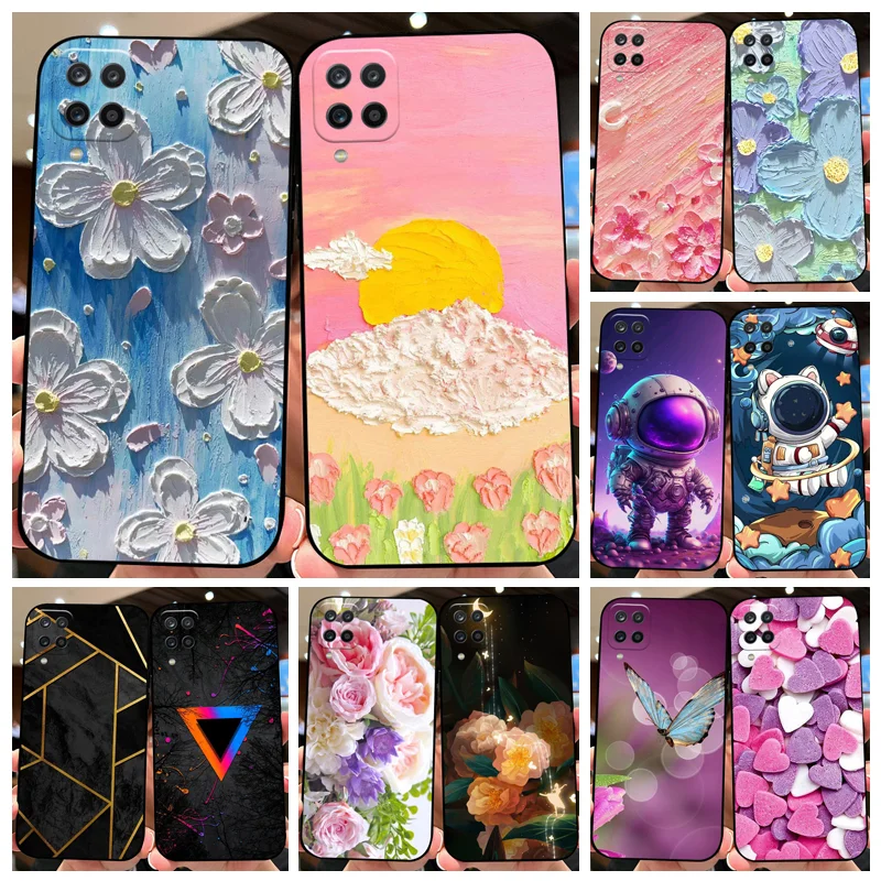 For Samsung A12 Cases A12 Nacho Cute Soft TPU Silicone Matte Phone Cover For Samsung Galaxy M12 Fundas F12 Coque Bumper Shell