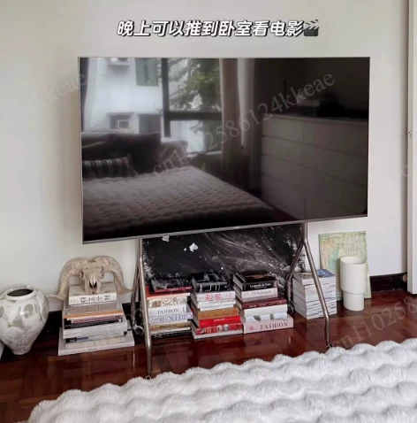 43-75 Inch Household TV Floor Stand, Living Room, Bedroom, Stainless Steel Detachable and Simple Hanger