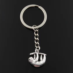 Fashion Keychain 20x19mm Animal Folivora Sloth Silver Color Pendants DIY Men Jewelry Car Key Chain Ring Holder Souvenir For Gift