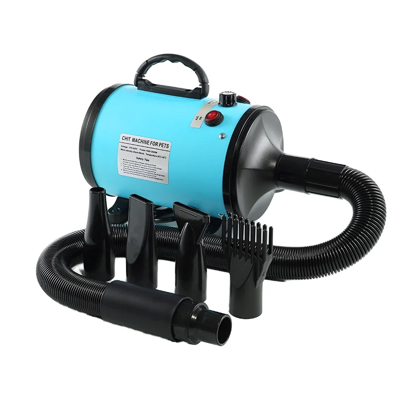 

Factory OEM Stepless Adjustable Speed Charge Pet Hair Force Dryer Dog Grooming Blower with Heater Plastic