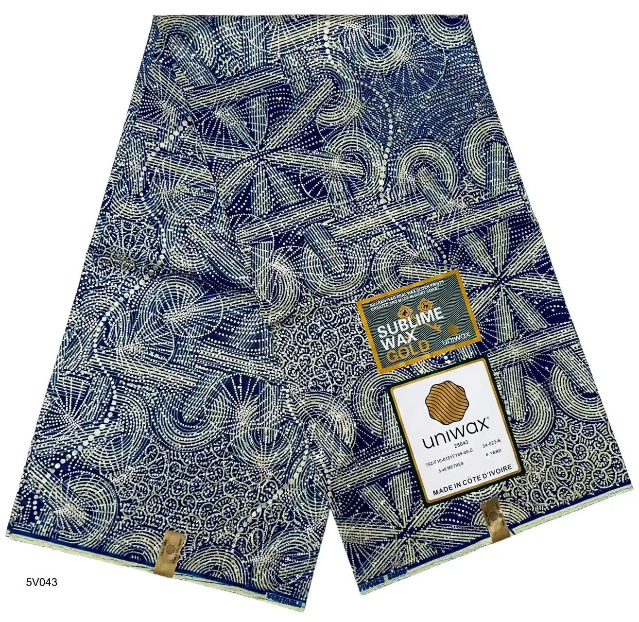 

African Wax Block Prints Fabric Uniwax 100% Cotton ReaL Wax With Stones Tissu Wax For Women Dress 6 Yards/Lot