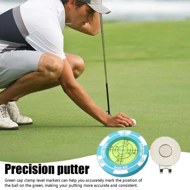 Golf Ball Reader Golf Green Reading Aid With Counting Function Golf Accessories With Hat Clip Golf Ball Markers For Men And Golf