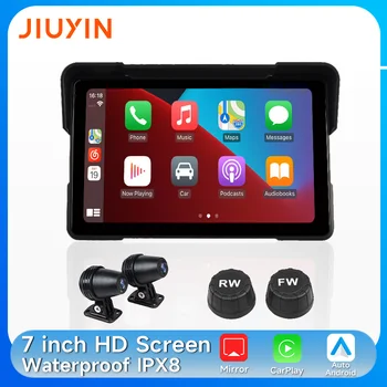 Jiuyin 7 pollici portatile navigazione moto GPS wireless Apple Carplay Android automatico Ipx7 impermeabile Bt Touch Monitor