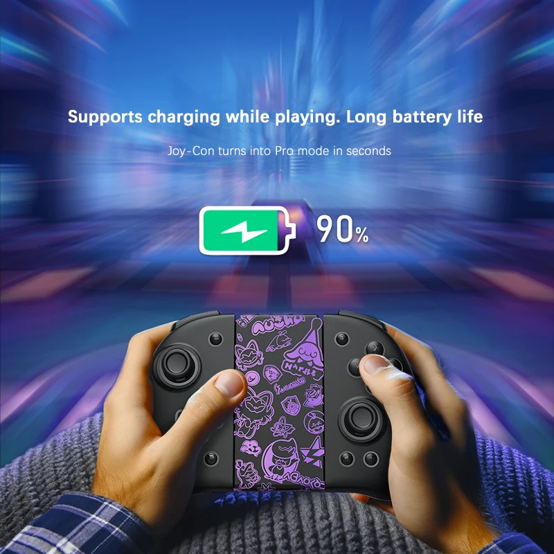 FUNLAB Portable Wireless Charger For Nintendo Switch/OLED Joypad Controller With 7 LED/Overcharge Protection/Battery Indicators