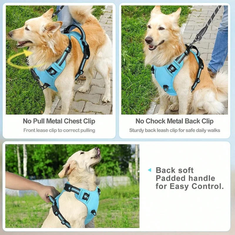 High Reflective Dog Harness Set, Ideal Choice for Outdoor Adventure, Multiple Sizes - Suitable for Small, Medium and Large Pets - view 4