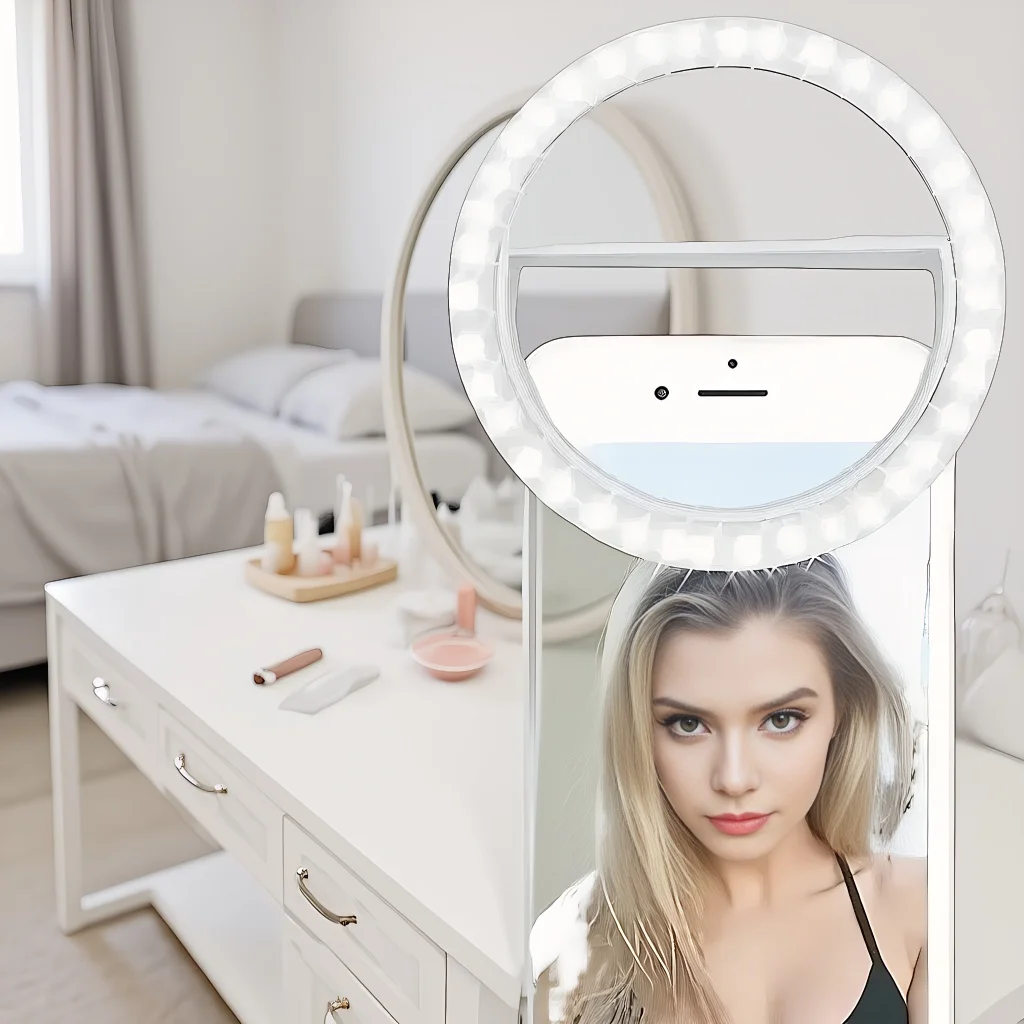 Compact 8.5cm LED Photography Light - Dual-Color for Smartphones & Cameras